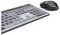 Wireless keyboard and mouse on a white background. The keyboard has special labelling on the keys.