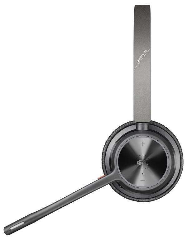 HP Poly Voyager 4320 UC Stereo On-ear headset Bluetooth® (1075101) Stereo Black Noise cancelling Volume control, incl. charger and docking station PC