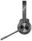 Black wireless headset with microphone arm and volume control buttons. Designed for comfortable calls.
