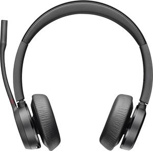 HP Poly Voyager 4320 UC Stereo  On-ear headset Bluetooth® (1075101) Stereo Black Noise cancelling Volume control, incl. charger and docking station PC