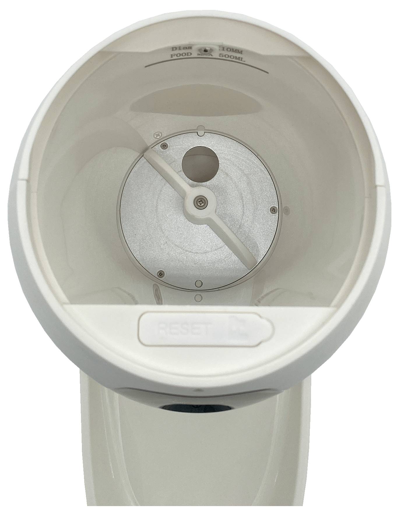 'Air purifier with sensor and reset button. Displays separate modes for dust and odour. Cylindrical, white design.'