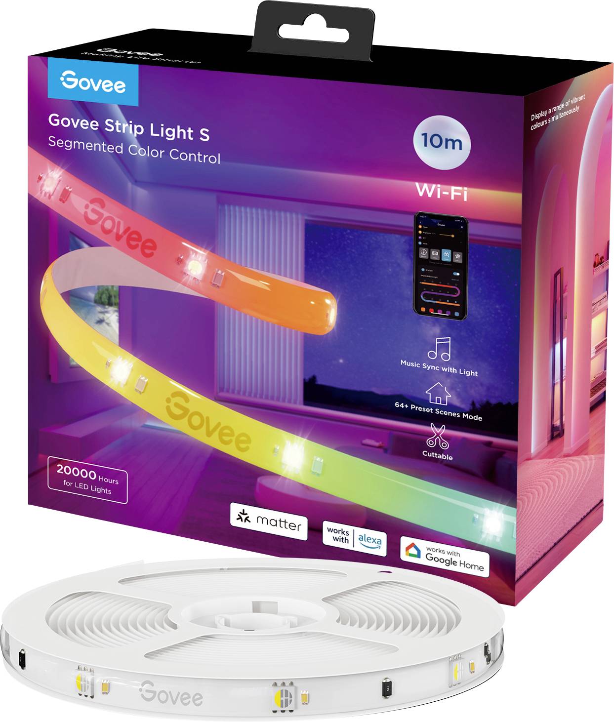 Govee LED Strip Lights Matter ready 10 Meter H612CCD1 LED strip basic set 230 V, 24 V RGB 1 pc(s)