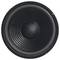 A black speaker with concentric circles shows the front of a speaker without visible brand markings.