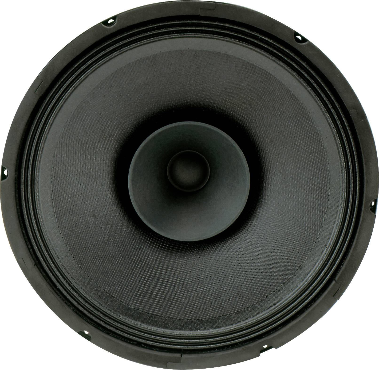 Black and grey speaker in close-up, centred in the image.