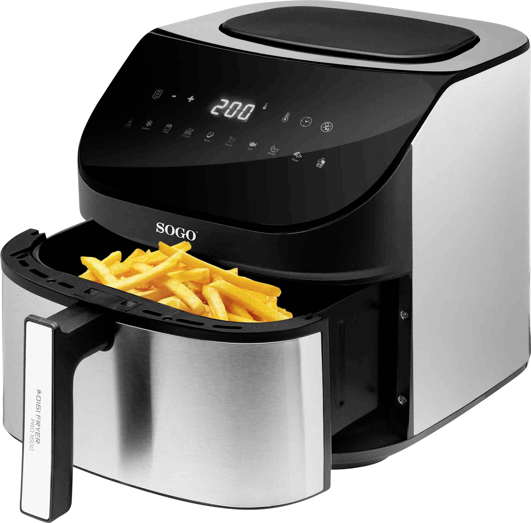 SOGO Human Technology FRE-SS-10875 Air fryer 8 l 1600 W Stainless steel, Black