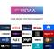 'VIDAA' logo with the slogan 'For More Entertainment', underneath logos of various streaming services including Netflix, Disney+, YouTube and Amazon Prime Video.