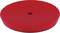 Round, red foam polishing pad with medium thickness and a hole in the centre, used for car polishing.