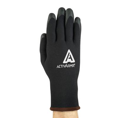 Black glove with grey fingertips, marked with 'ACTIVARMR' and large 'A' logo on the back of the hand.