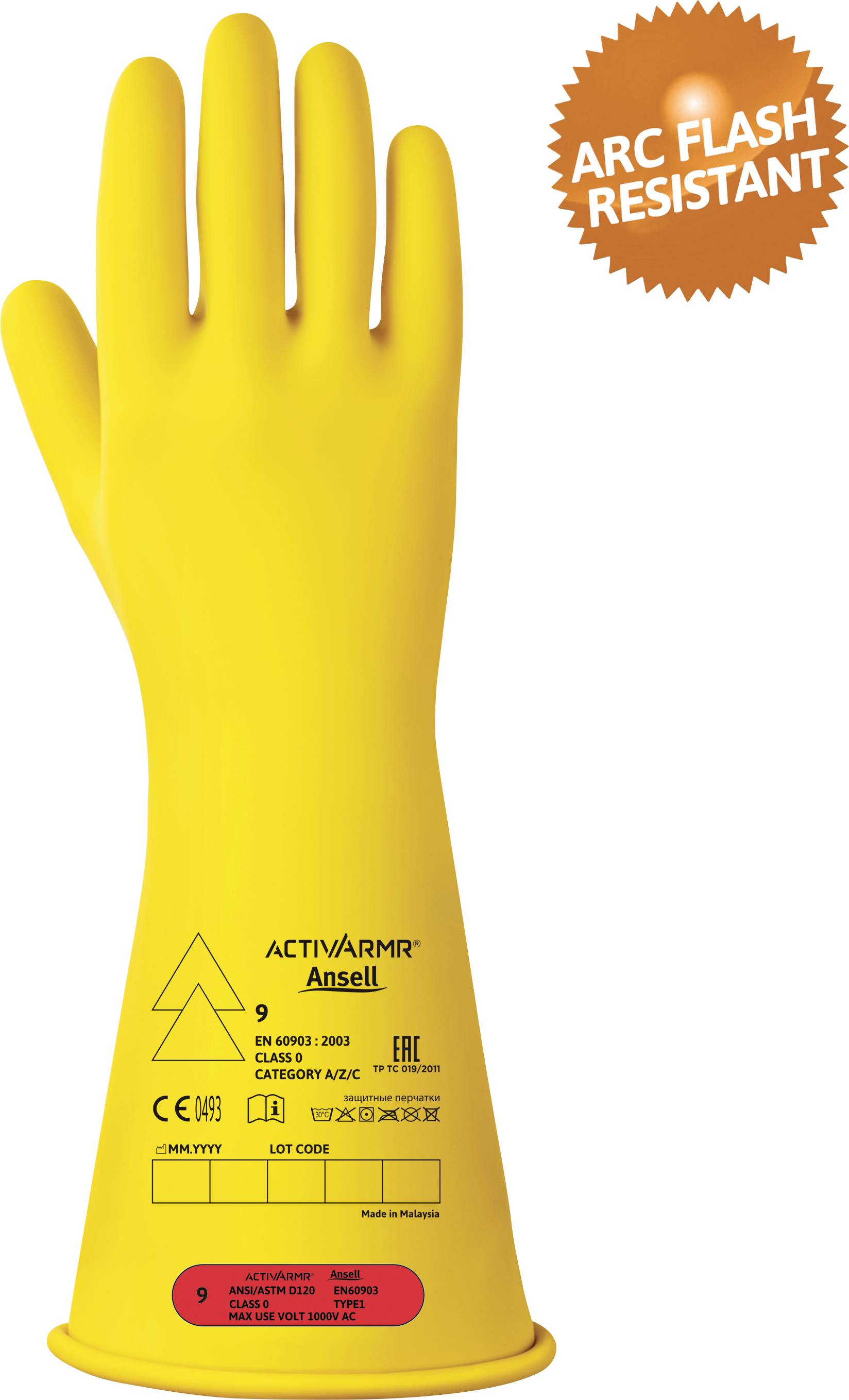 Ansell Activ ARMR RIG014Y120 Natural rubber Electricians gauntlet Size (gloves): 12 EN 60903, EN 21420:2020, EN 420:2003+A1:2009 1 Pair