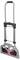 Compact, folding hand trolley with a black handle and red wheels, suitable for transporting boxes or loads.