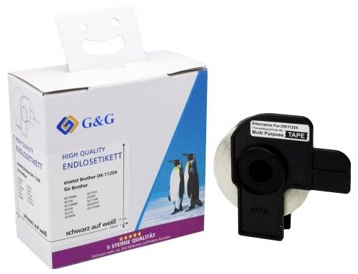G&G Labels 17 x 54 mm Direct thermal transfer paper White 400 pc(s) Permanent adhesive ET-B-G-11204 Address labels