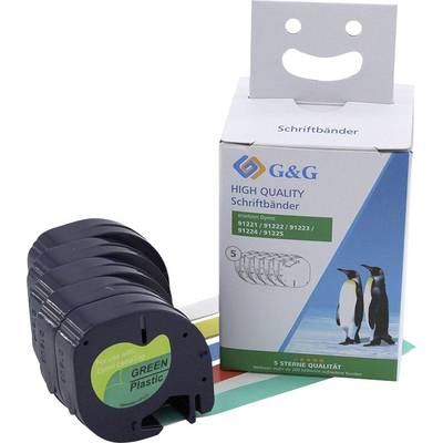 A pack of five black printer ribbons with a penguin picture and the inscription 'High Quality Printer Ribbons'.