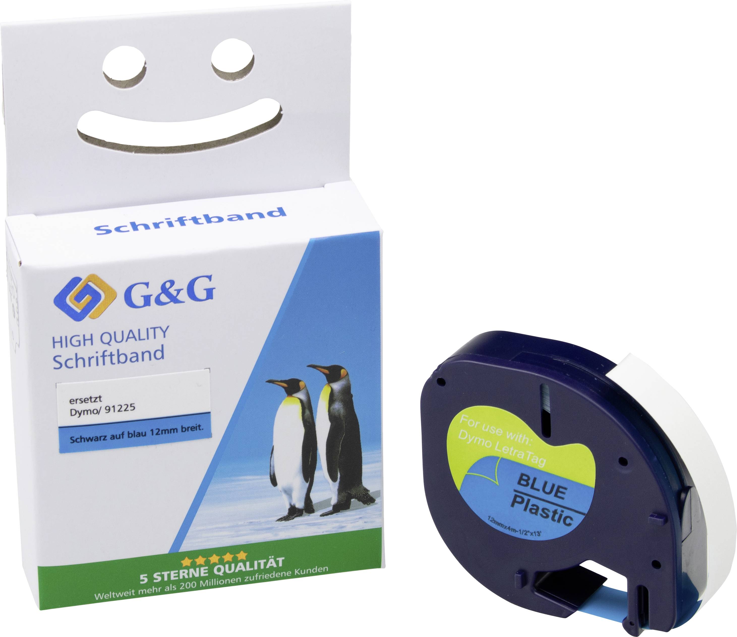 G&G LT Labelling tape Tape colour: Blue Font colour: Black 12 mm 4 m