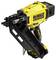 Yellow and black nail gun by DeWalt, powered by an 18V battery. It is suitable for construction and woodworking tasks.