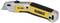 A yellow and black DeWalt universal knife with a retractable blade, lying on its side.