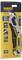 Yellow packaging design for a DEWALT TOUGH SERIES folding knife. Features: 2x longer lifespan, metal handle, integrated blade storage.