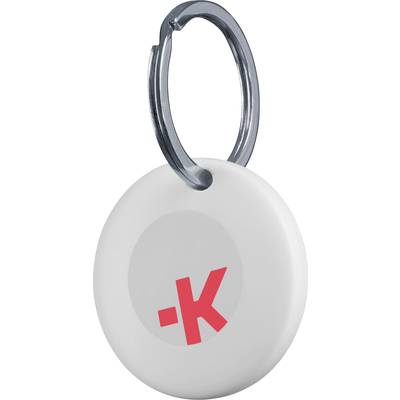Keyring with a metal ring and red '-K' logo on a white background.