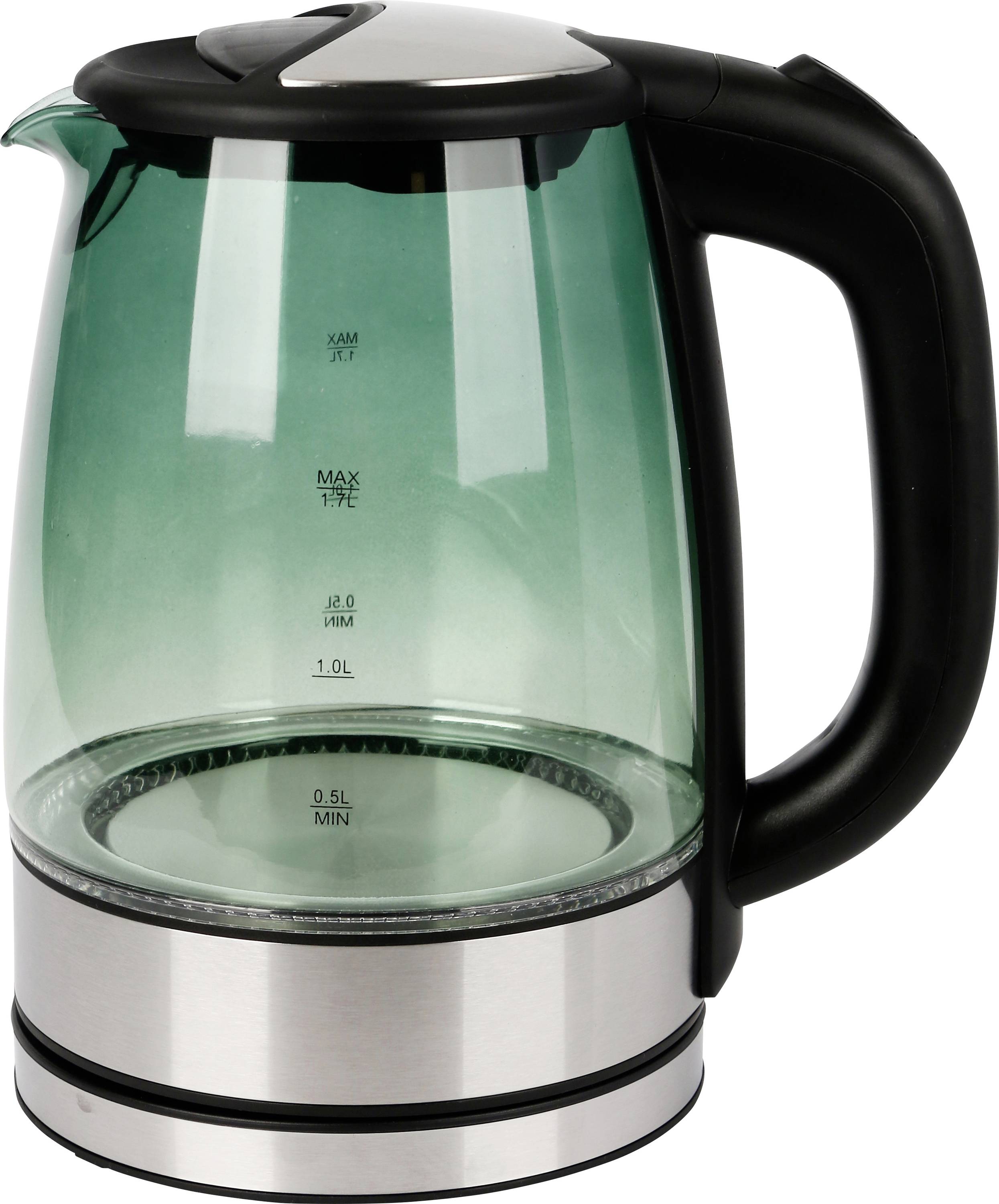 EMERIO WK-119988.8 Kettle BPA-free, unbreakable, Overheat protection Stainless steel, Black, Glass Capacity: 1.7 l