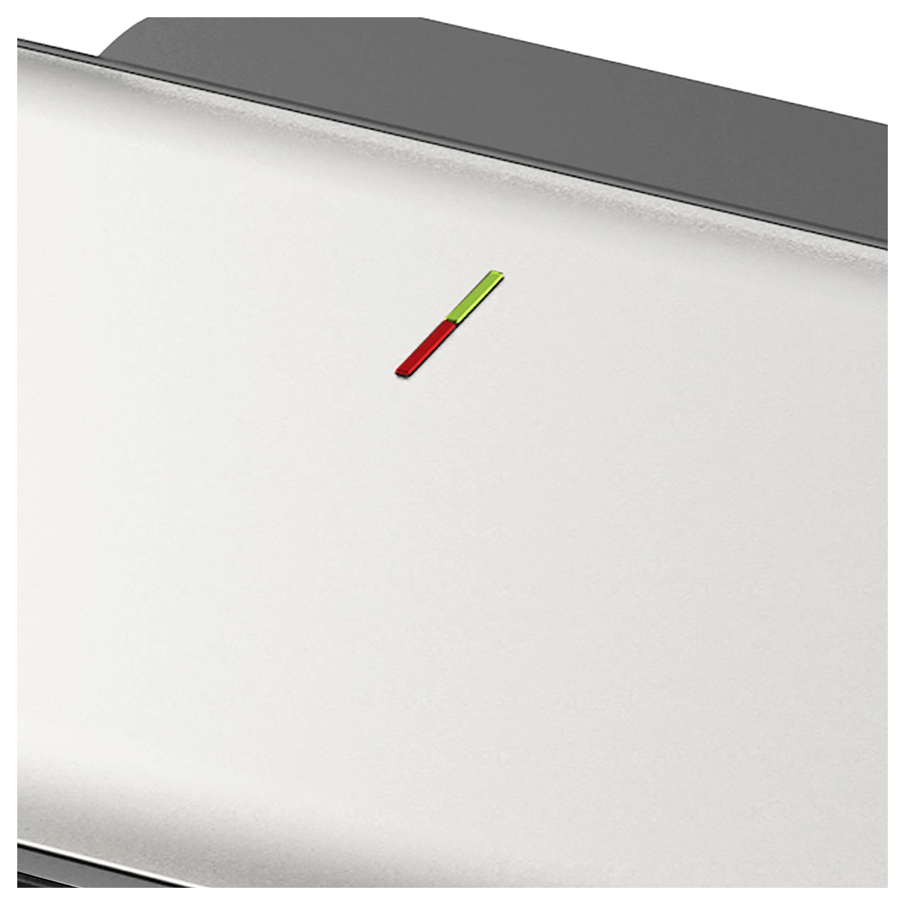 A simple laptop lid with a small, coloured, stylised bar logo in the centre, divides the laptop with a modern design.