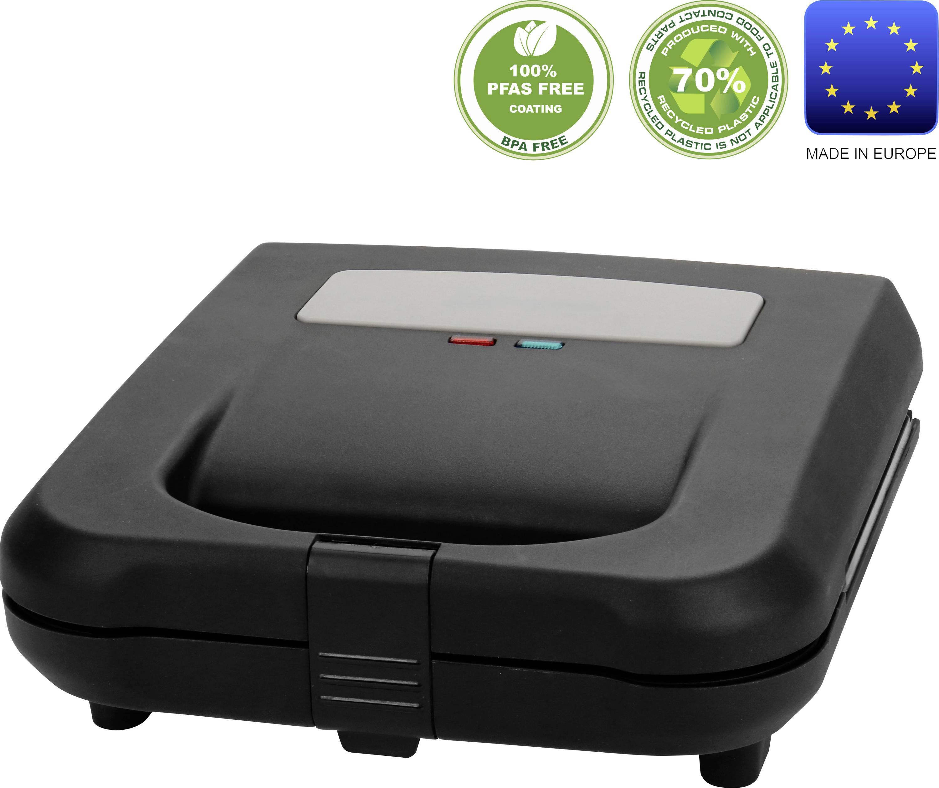 EMERIO ST-130038 Sandwich maker Non-stick coating, BPA-free Black