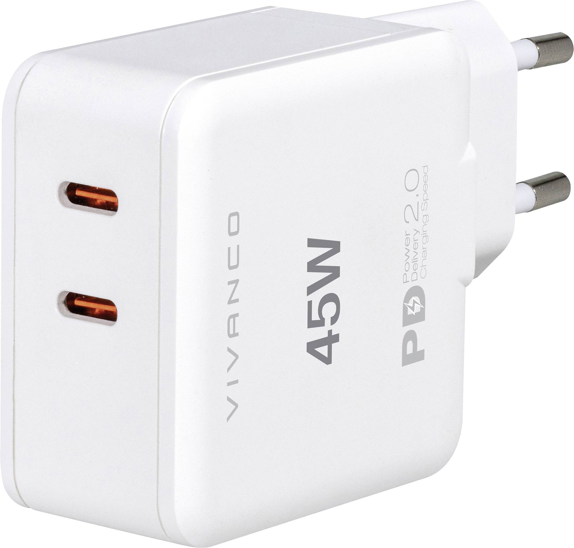 Vivanco TCVVDUALUSBPD20_25W USB charger 45 W 2x USB-C® Power Delivery Quick charger