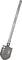 Grey, multi-functional shovel with an extended handle and multiple cut-outs on the blade, suitable for outdoor activities.