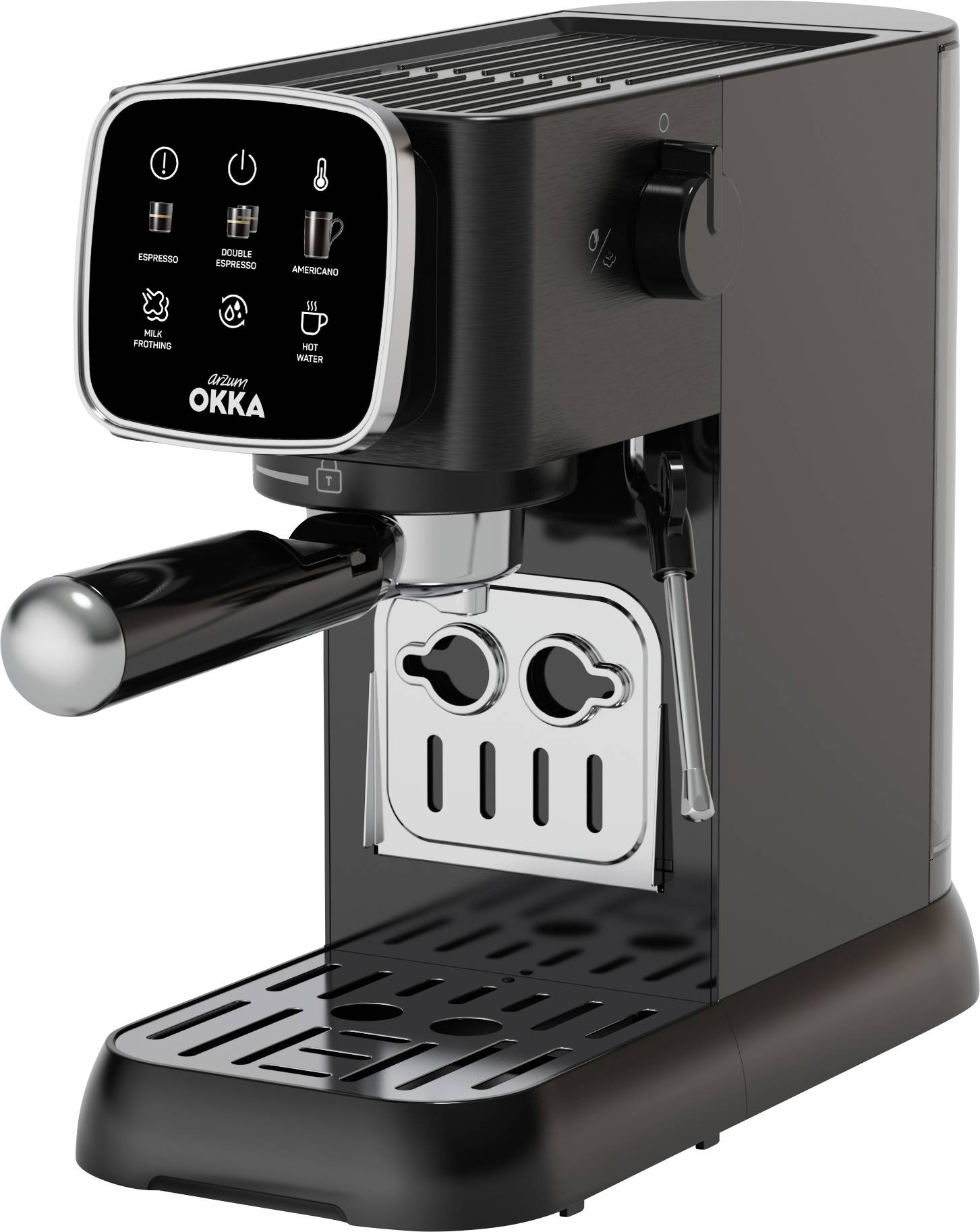 arzum OK0034-0500 Espresso machine with sump filter holder Chrome incl. frother nozzle