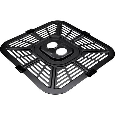 Black rectangular ventilation grille insert with openings, suitable for protecting and ventilating an air duct or cover.