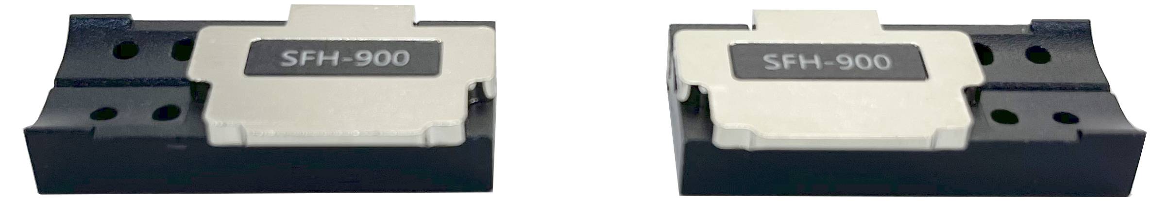 Two electronic components labelled 'SFH-900', arranged side by side, mounted on black bases.