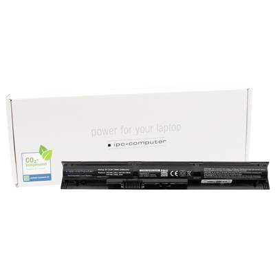 Laptop battery with packaging. On the packaging it reads 'power for your laptop' and 'ipc-computer'. A CO2 offset logo is visible.