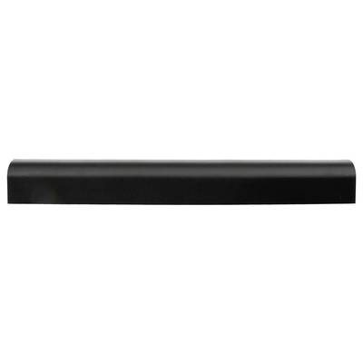 Black, rectangular object with a rounded top surface that could serve as a simple architectural or design element.