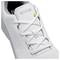 A white work shoe by uvex with safety features, such as a non-slip sole and impact protection, suitable for industrial use.