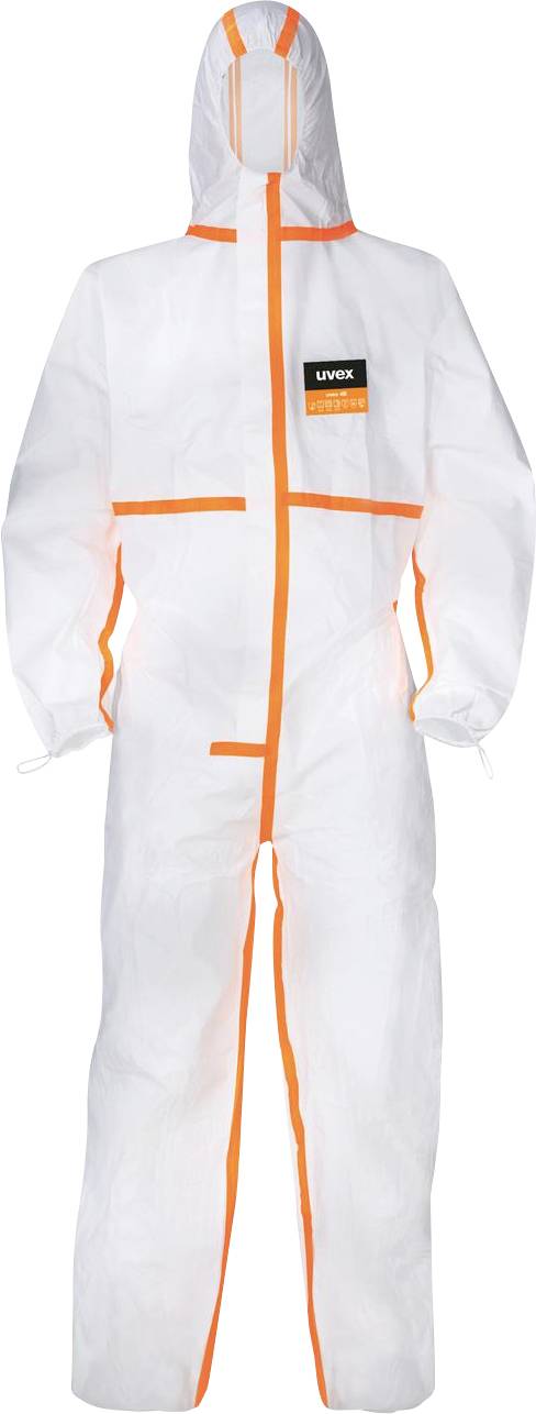 uvex 4B 9837510 Disposable overalls Size: M White, Orange