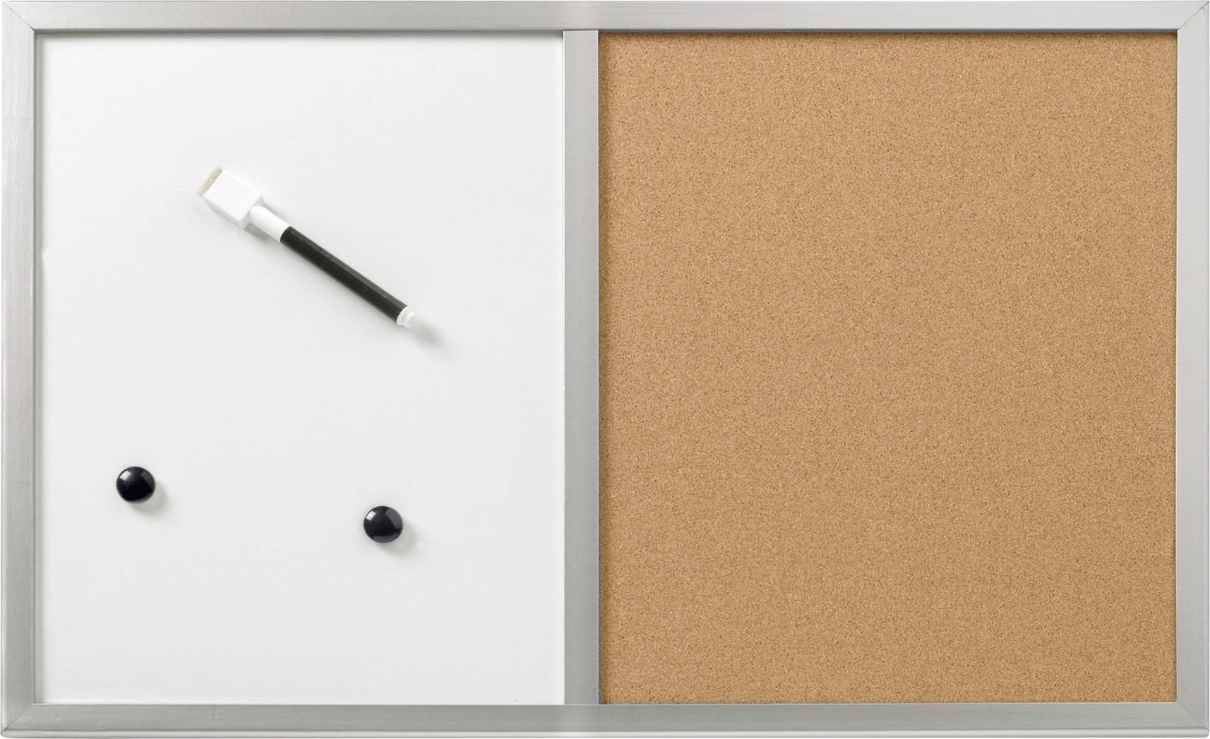 Herlitz Magnetic board, Whiteboard 10685394 (W x H) 600 mm x 400 mm Silver, Cork 10685394