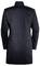 Black coat with a stand-up collar and long sleeves, back view. Ideal for formal occasions or as simple everyday attire.