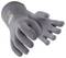 Grey protective gloves by Uvex with embroidered logo and seam details, suitable for industrial use.