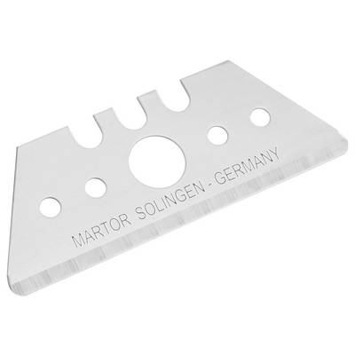 A silver replacement blade with the inscription 'Martor Solingen - Germany' on the blade.