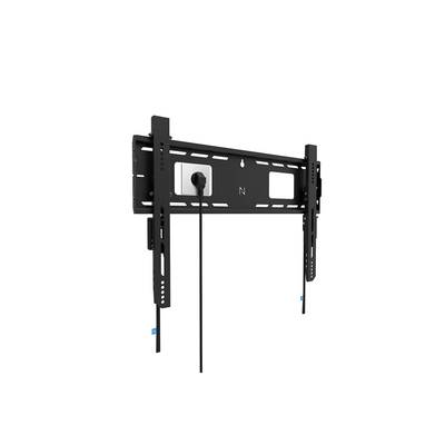 A black TV wall mount with an attached cable, suitable for securely mounting a flat-screen television.