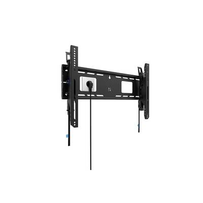 Television wall mount, fitted to a wall with connected cable and accessible power socket.