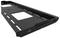 Black metal shelf with rectangular cut-outs and the 'Neomounts' inscription; suitable for wall mounting.