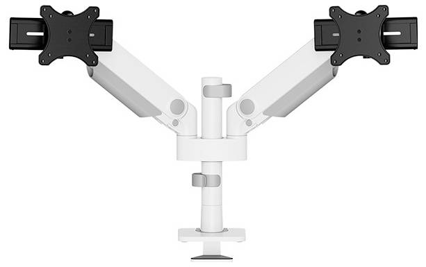 Neomounts DS65S-950WH2 Monitor desk mount 61 cm (24) - 86,4 cm (34) White Height-adjustable, Tiltable, Swivelling, Swivelling