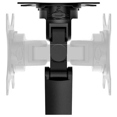 Monitor mount in black and metallic grey, with a movable arm for flexible adjustment of screen positioning.