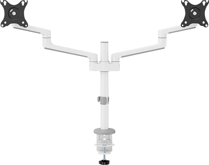 Neomounts DS60-425WH2 Monitor desk mount 43,2 cm (17) - 68,6 cm (27) White Height-adjustable, Tiltable, Swivelling, Swivelling