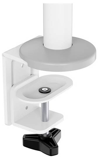 Clamp mount designed to secure a rod vertically to a table or other surface.