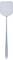 Blue plastic fly swatter with a long handle and rectangular head, perforated for effective insect control.