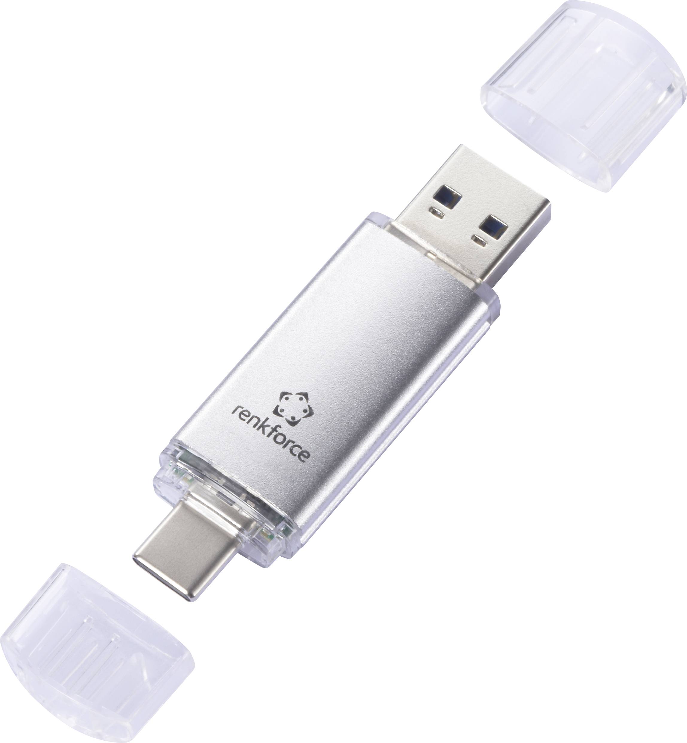Renkforce RF-USBOS-220 USB stick 32 GB Silver RF-6684362 USB type A, USB C®