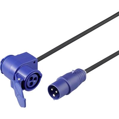 A blue extension lead with CEE plug and socket, suitable for industrial outdoor use.