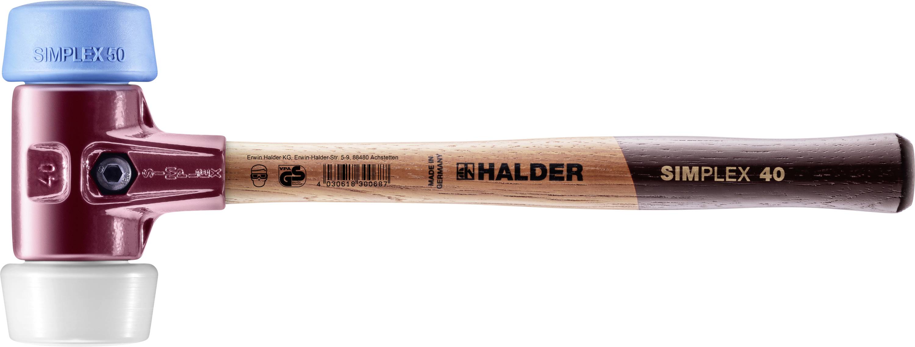 Halder SIMPLEX 3017.051 Soft-face hammer Ergonomic handle, Semihard, Soft 680 g 330 mm 1 pc(s)