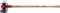 Hammer with a long wooden handle and plastic heads at both ends in various colours. Suitable for multiple applications.