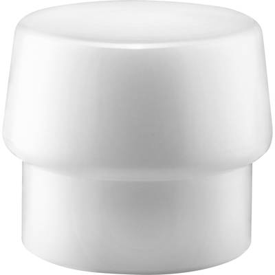 A white, round plastic lid with a smooth surface, commonly used as a cover for various containers or pipes.
